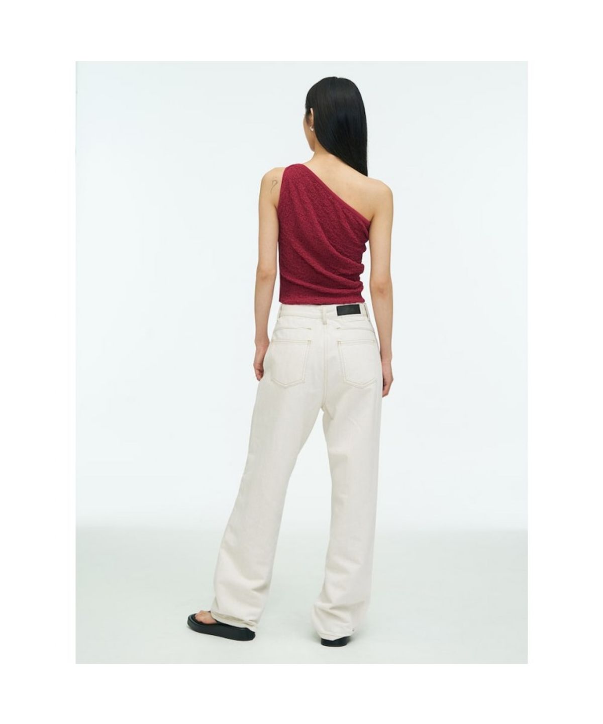 앙개(ANGGAE) Textured Tube Top  Red