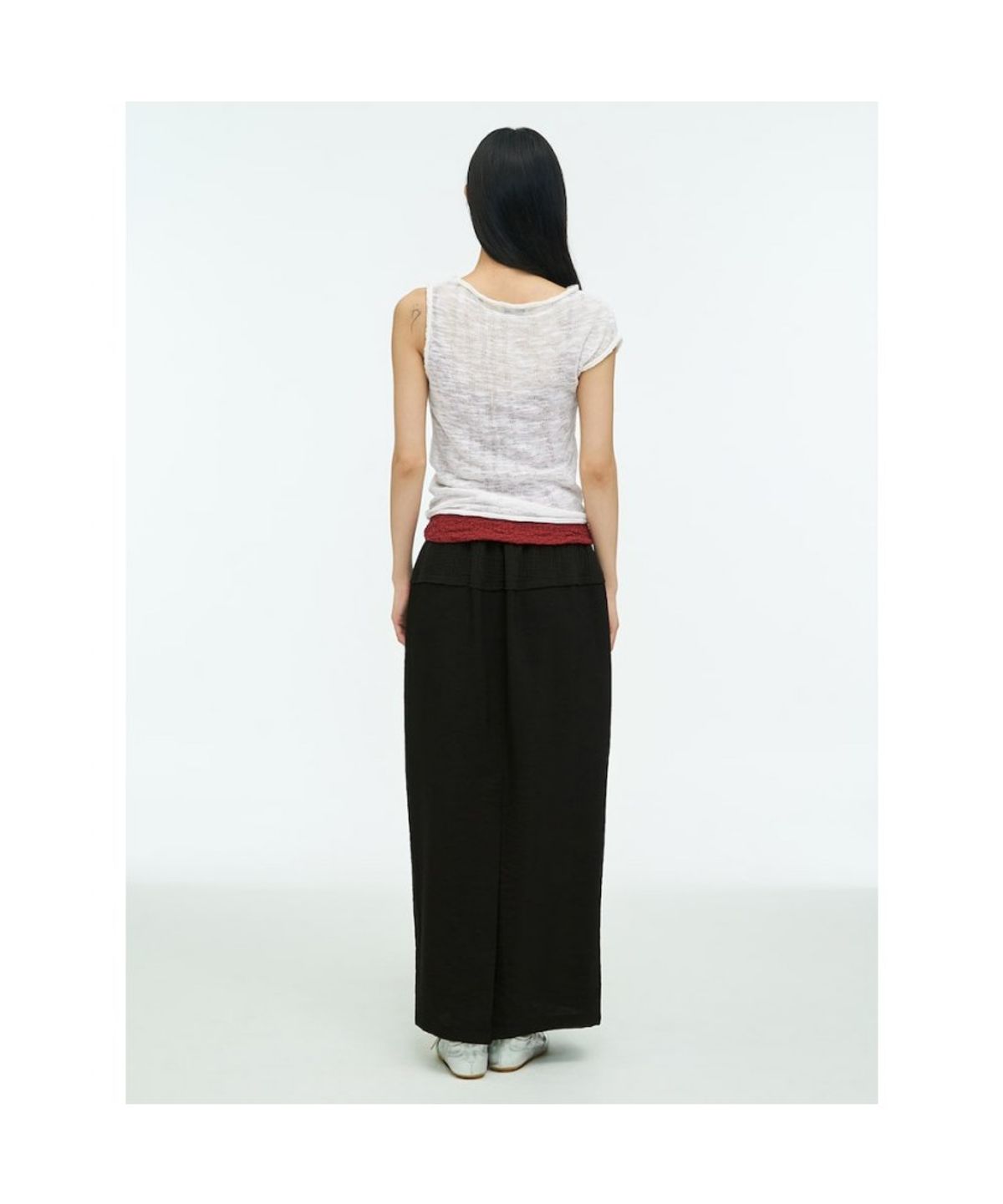 앙개(ANGGAE) Wave Knit Top  White