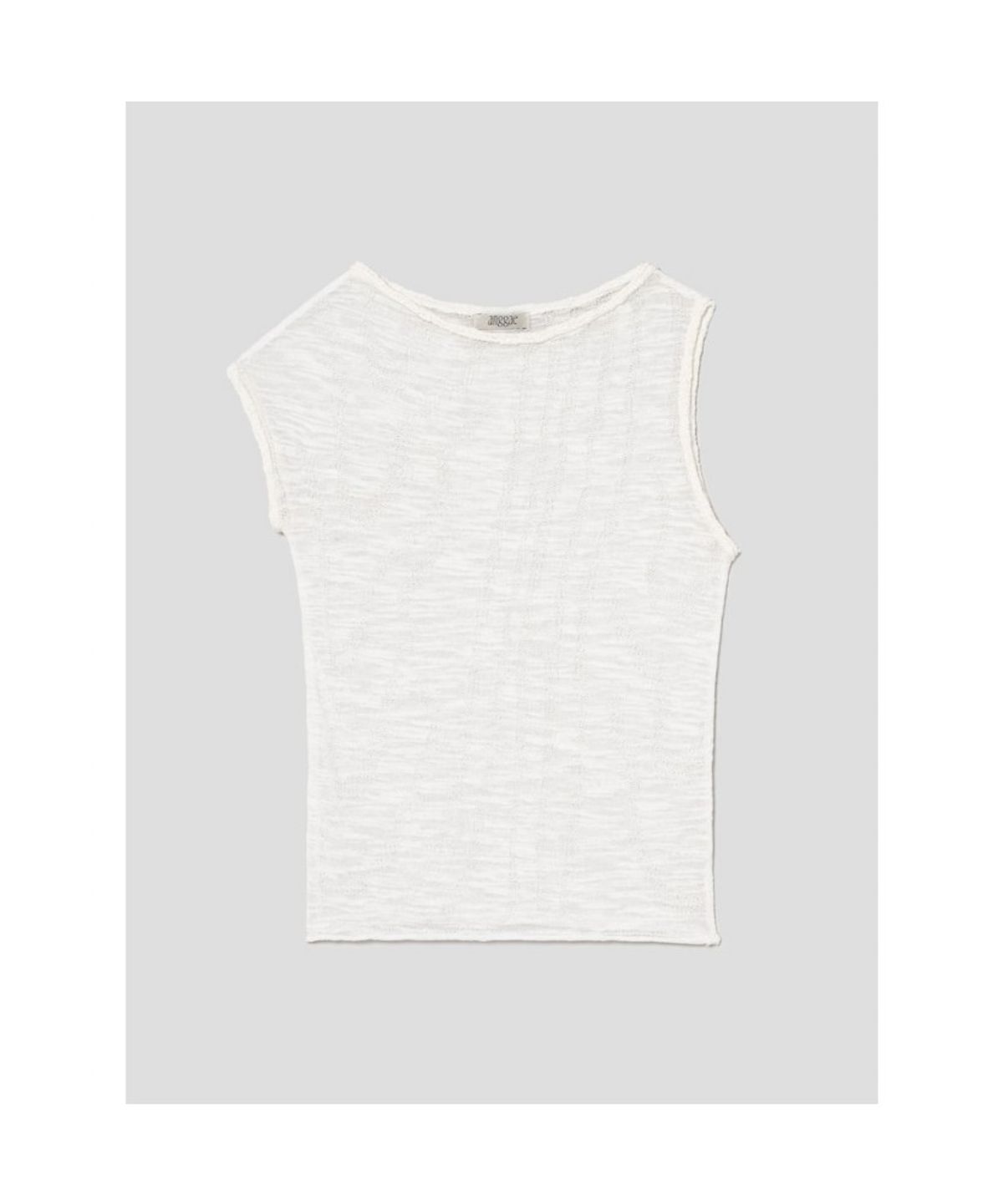 앙개(ANGGAE) Wave Knit Top  White