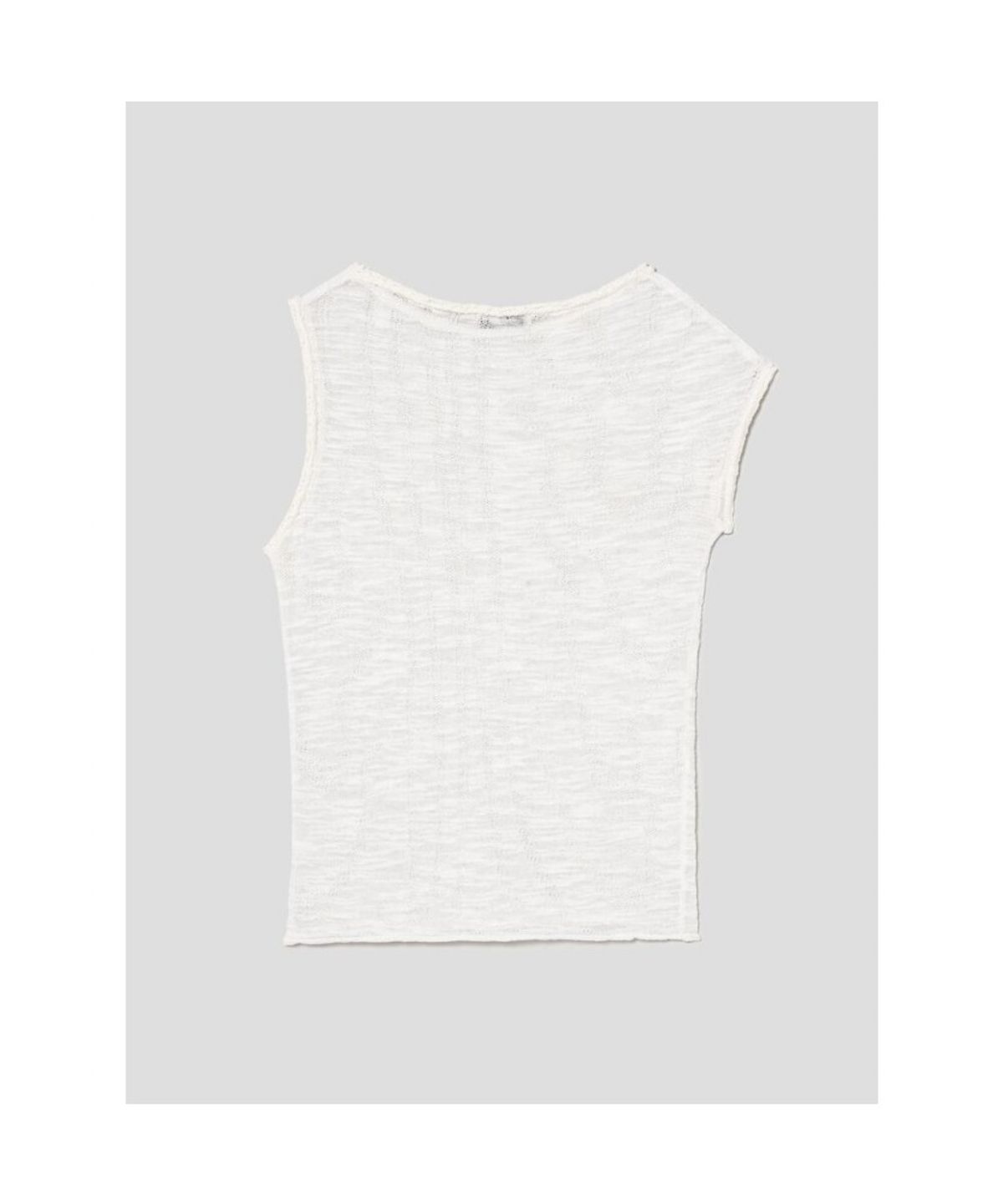 앙개(ANGGAE) Wave Knit Top  White