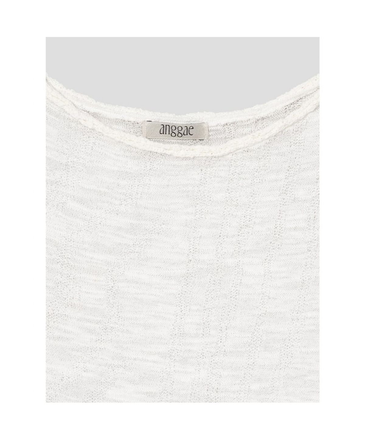앙개(ANGGAE) Wave Knit Top  White
