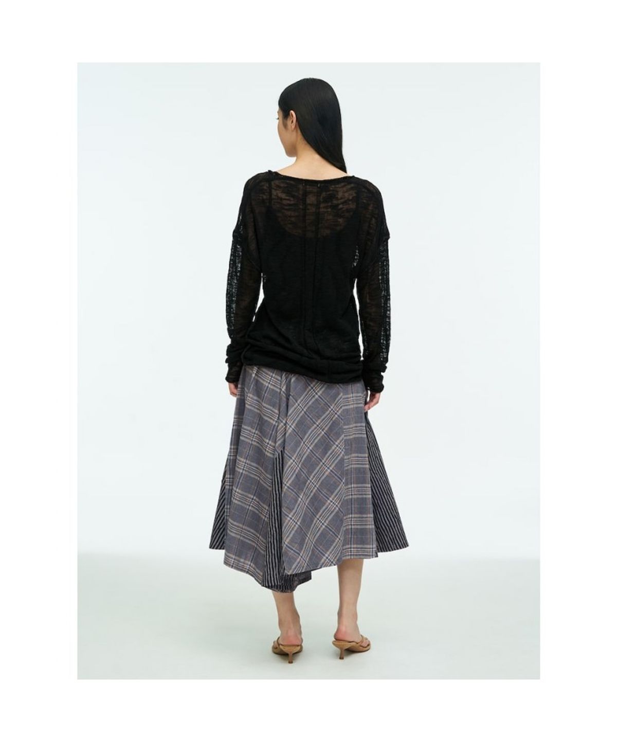 앙개(ANGGAE) Wave Knit Loose Pullover  Black