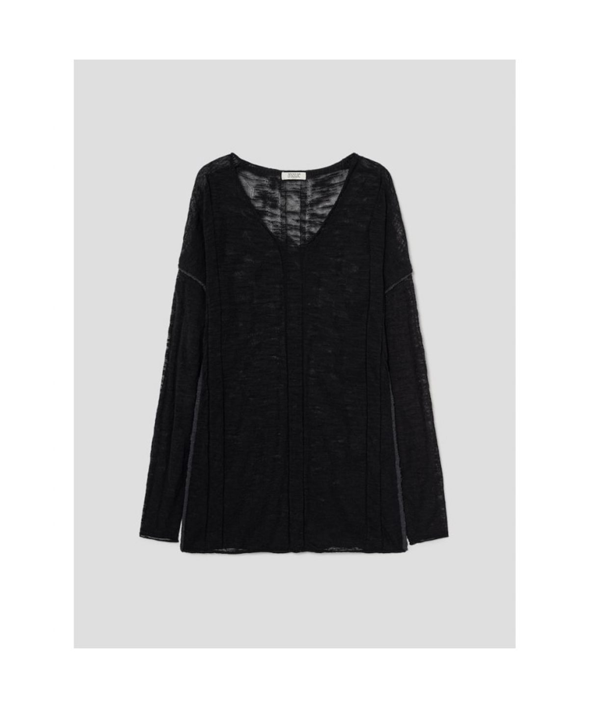 앙개(ANGGAE) Wave Knit Loose Pullover  Black