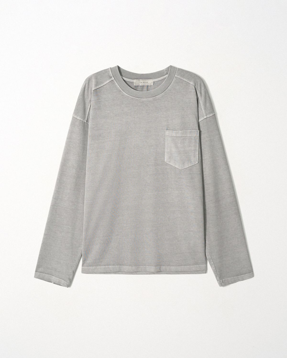 이지오(EZIO) Pigment Pocket LS T-shirt_Light Grey