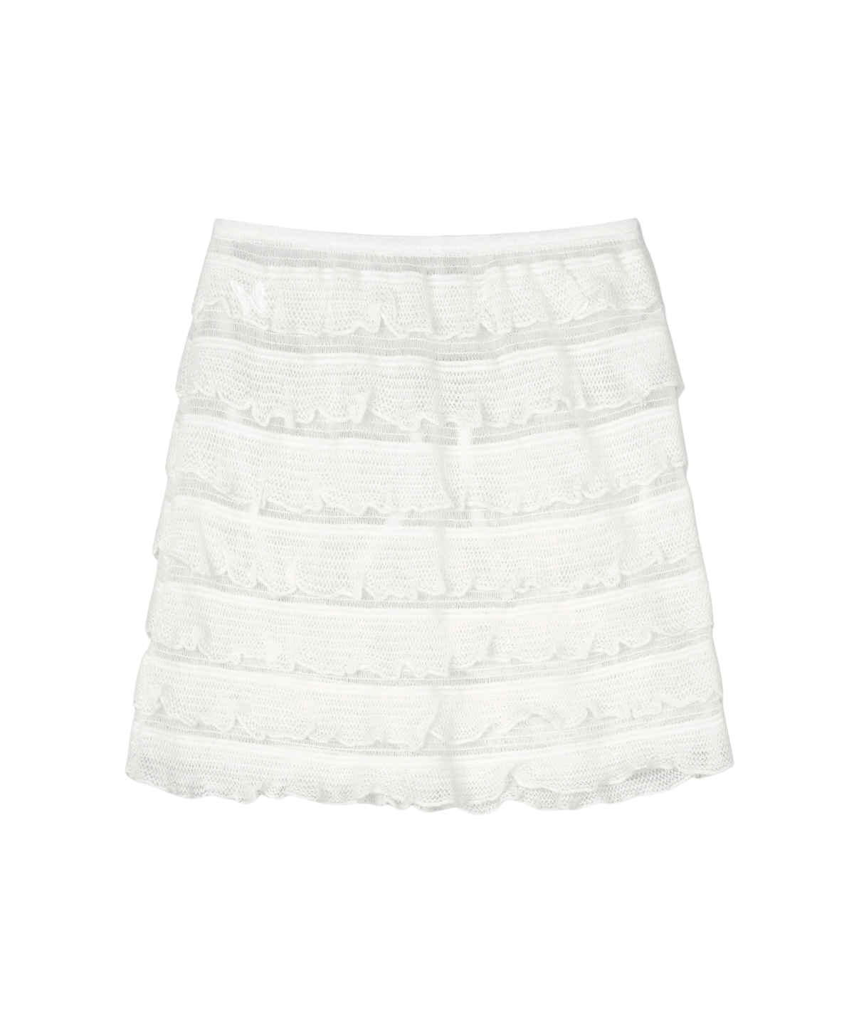 구월십일(GUWOLSIBIL) CUT EDGE LACE LAYERED SKIRT IVORY