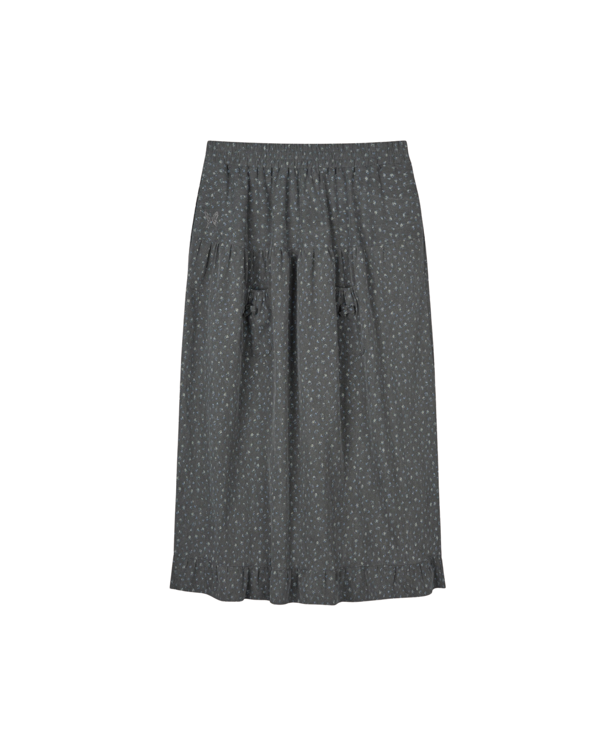 구월십일(GUWOLSIBIL) MINI POCKET FRILL SKIRT CHARCOAL
