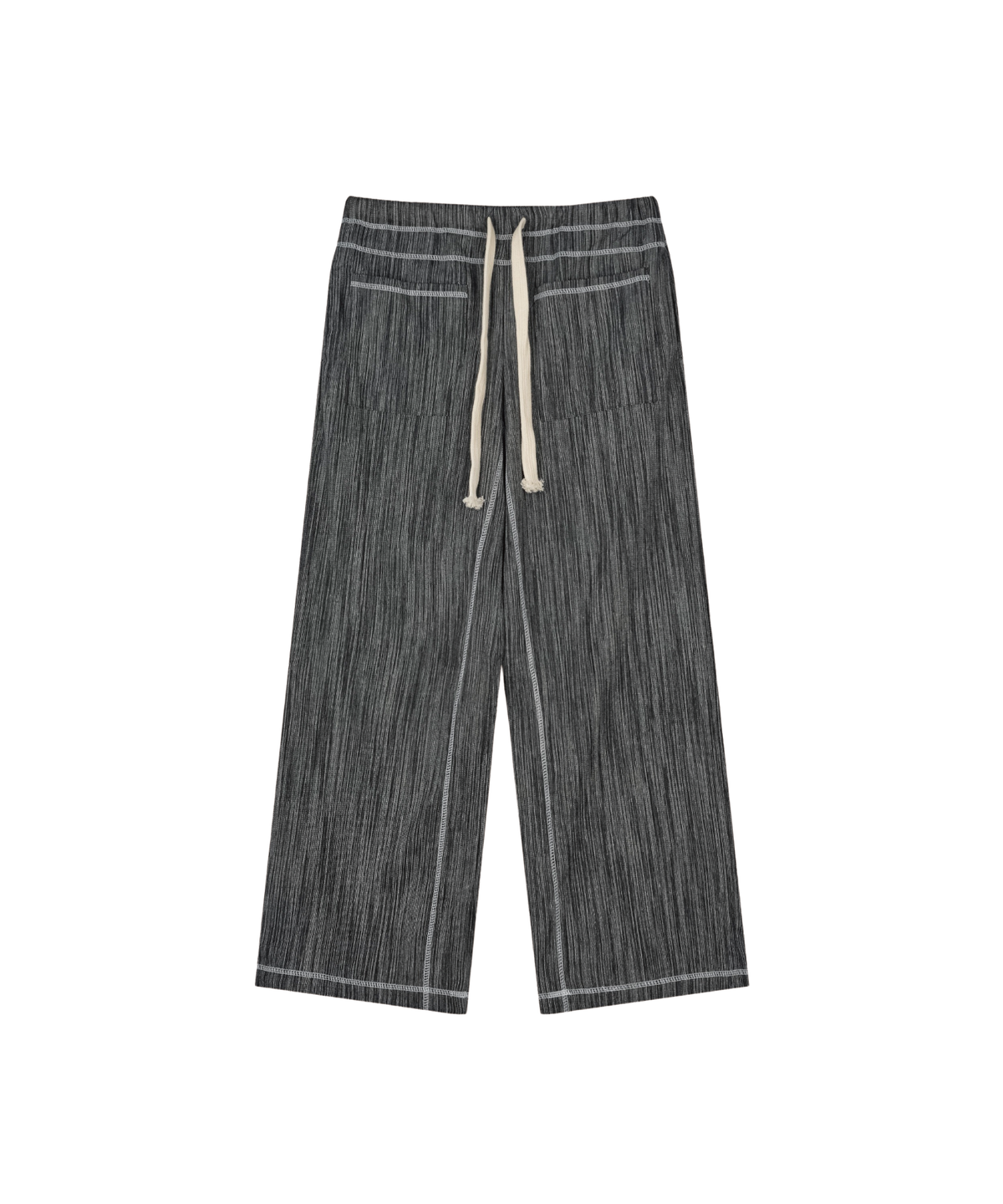 구월십일(GUWOLSIBIL) STRIPE STITCH WIDE PANTS BLACK