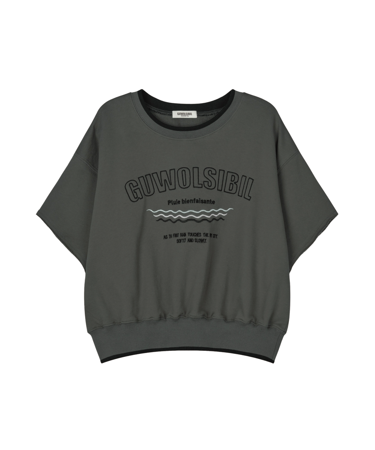 구월십일(GUWOLSIBIL) APPLIQUE CROP MTM CHARCOAL