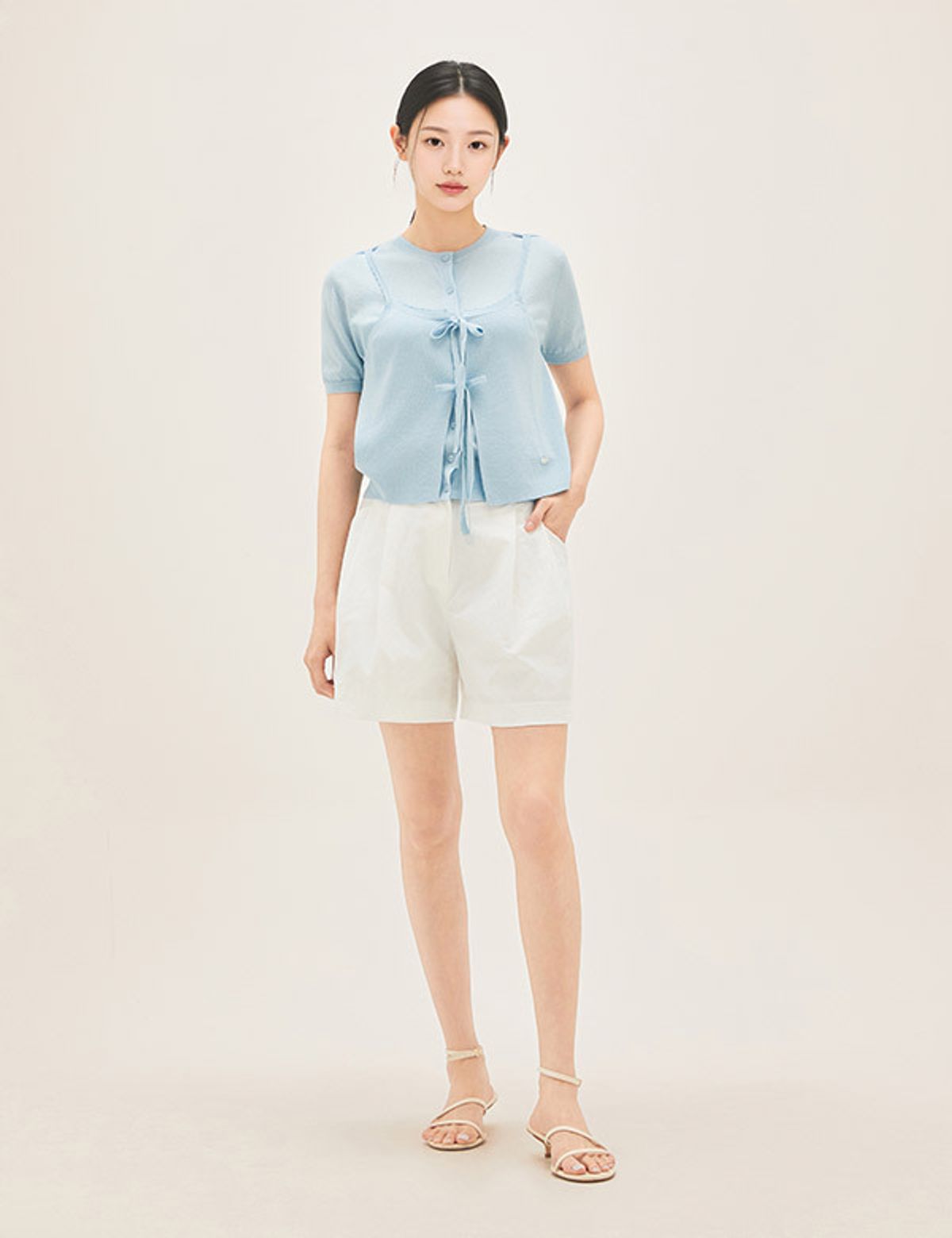 로엠(ROEM) RE 반팔 뷔스티에 매칭 가디건 (RMCKG23R13) RMCKG25RT3