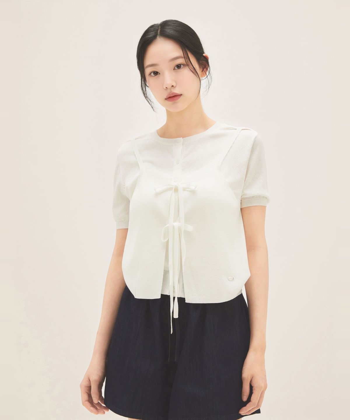 로엠(ROEM) RE 반팔 뷔스티에 매칭 가디건 (RMCKG23R13) RMCKG25RT3