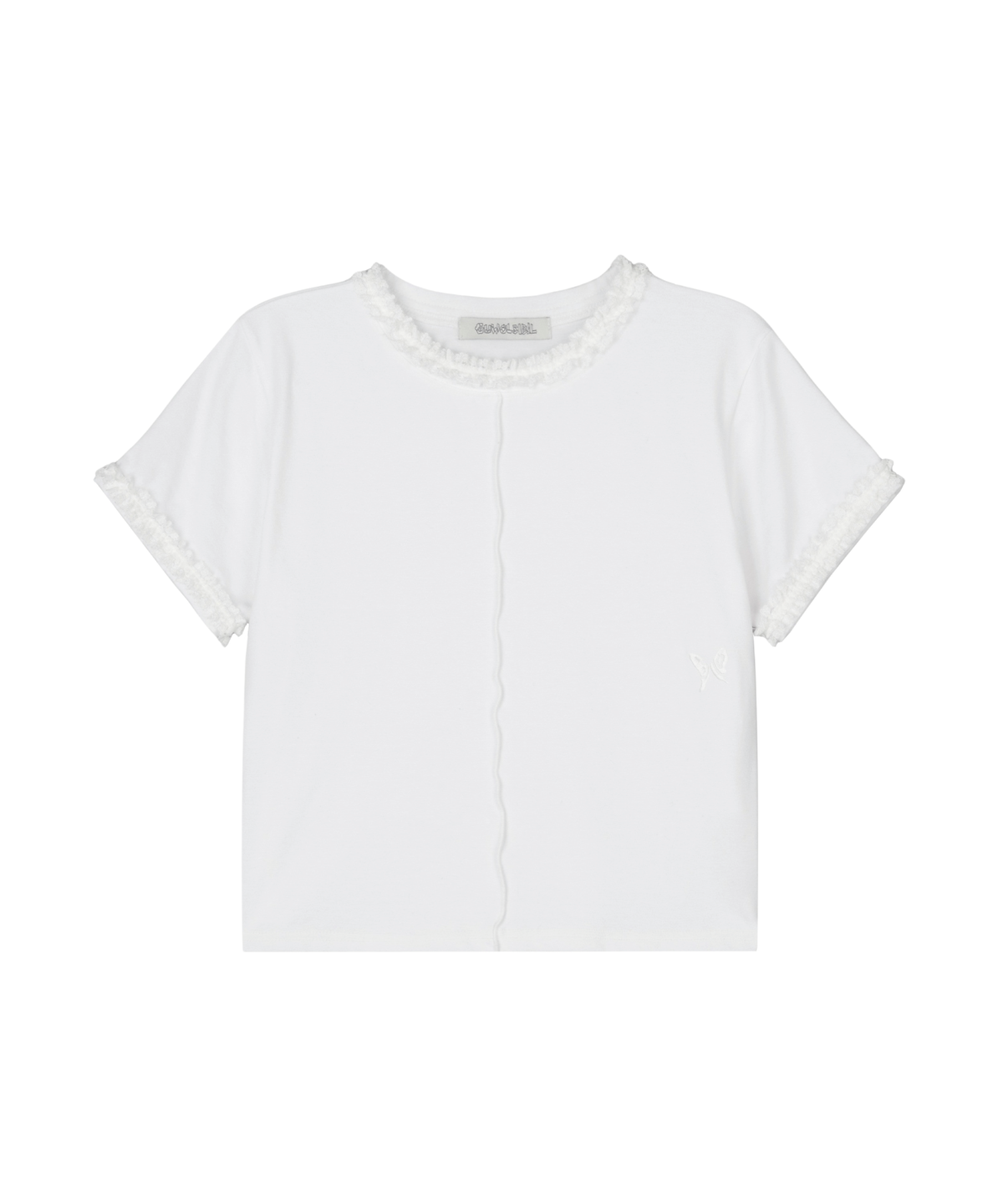 구월십일(GUWOLSIBIL) LACE SEMI CROP TOP WHITE