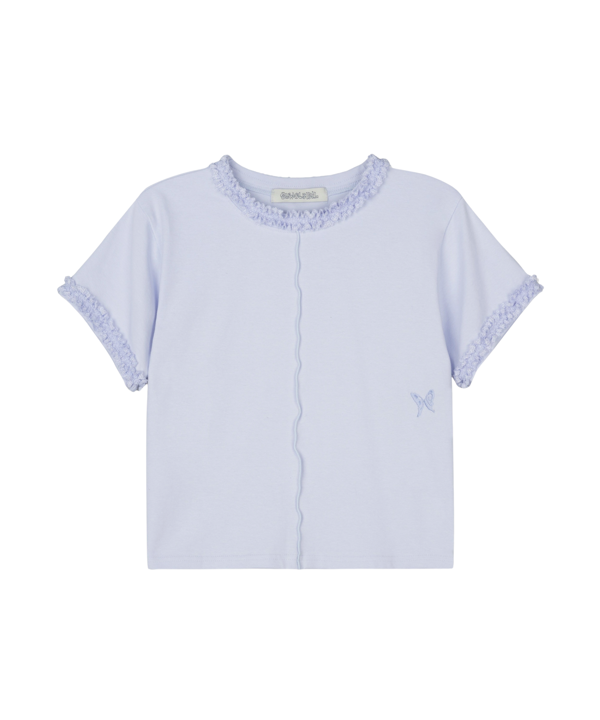 구월십일(GUWOLSIBIL) LACE SEMI CROP TOP LAVENDER