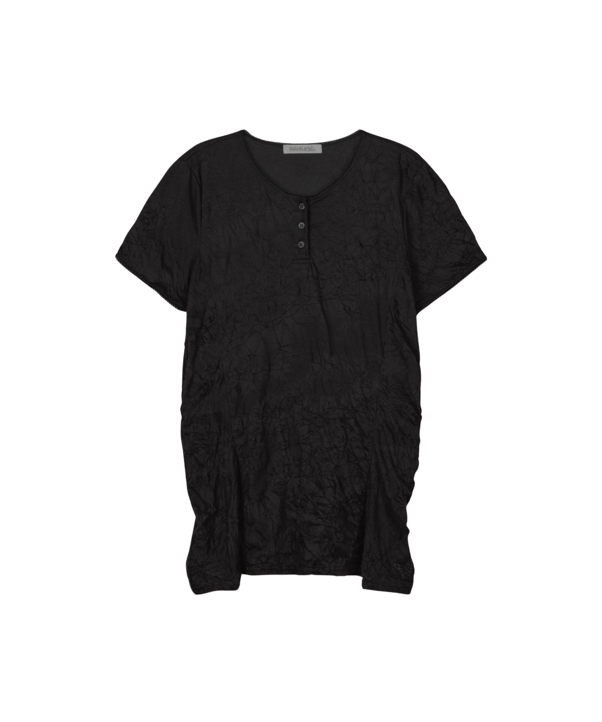 구월십일(GUWOLSIBIL) LACE PUMP CAP SLEEVE TOP BLACK