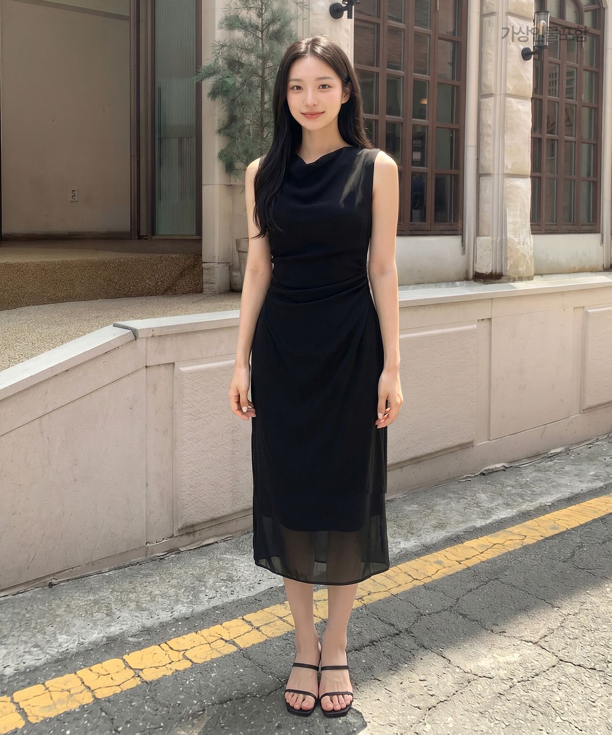 로엠(ROEM) 드레이프 시스루 롱원피스 RMOWG26S11