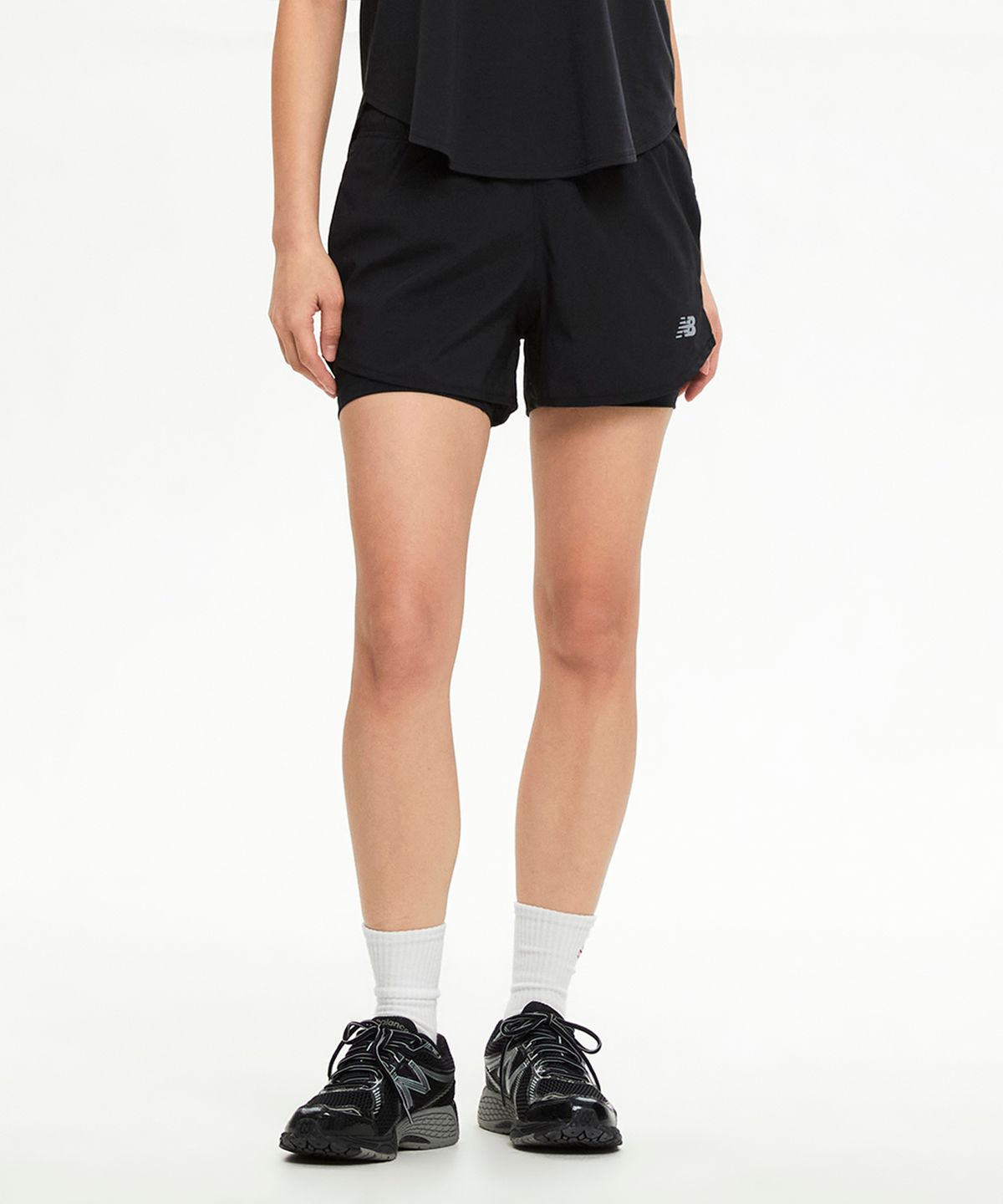 뉴발란스(NEW BALANCE) NBNVG36112 / WOMEN 스포츠에센셜 2in1 쇼츠 3인치 (BLACK)