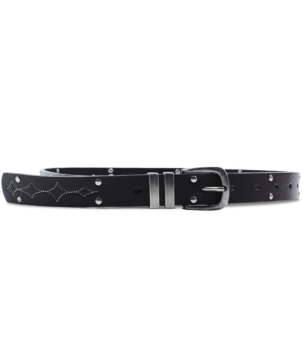 엑스톤즈(XTONZ) XTA115 크로스 스터드 레더 벨트 (BLACK)