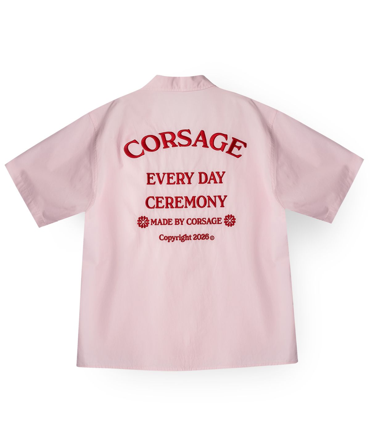 코사지(CORSAGE) 엠보자수 반팔셔츠