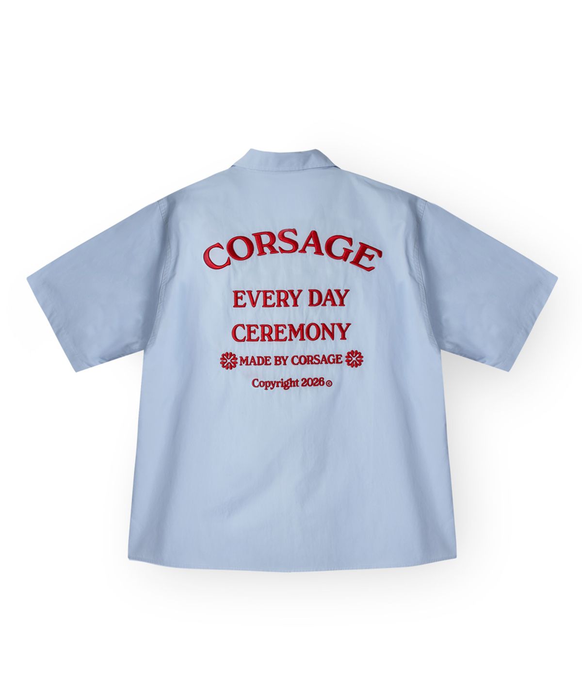 코사지(CORSAGE) 엠보자수 반팔셔츠