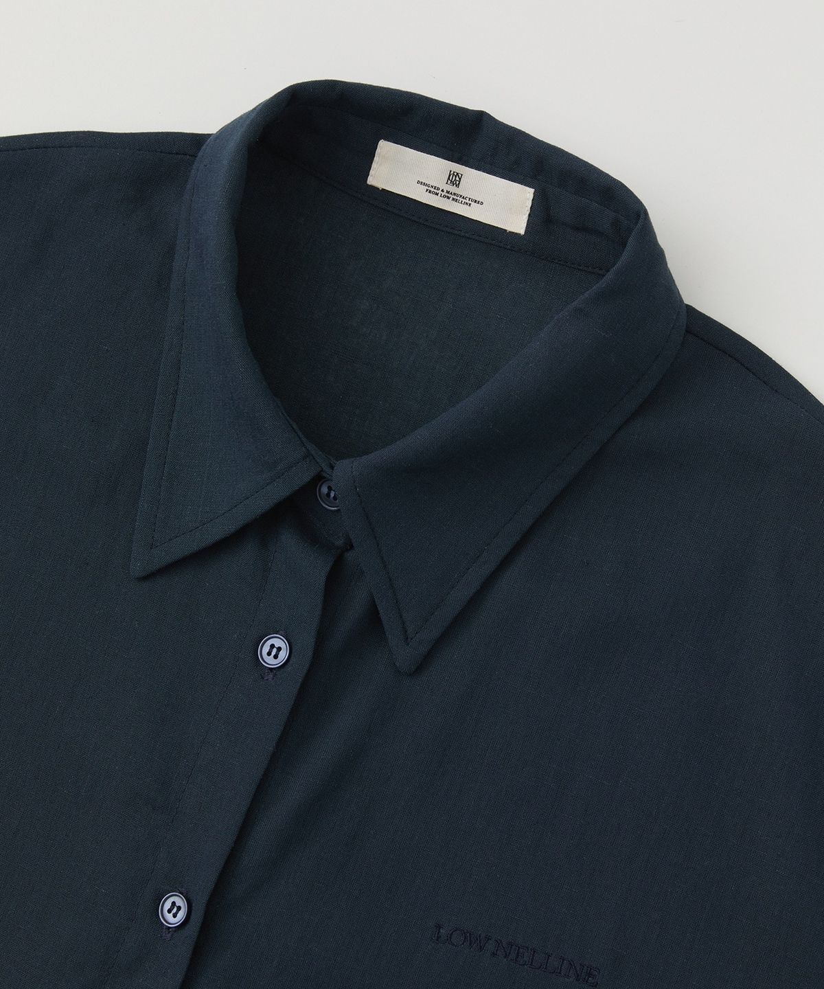 로우넬라인(LOW NELLINE) POSITANO TENCEL LINEN SHIRT_NAVY