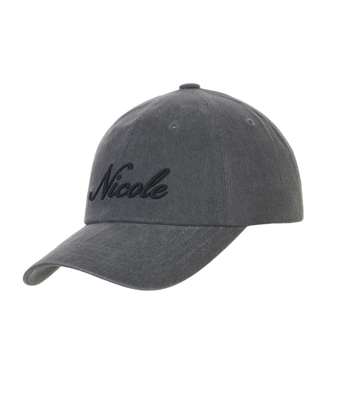 닉앤니콜(NICK&NICOLE) NICOLE LETTERING BALL CAP_DENIM CHARCOAL