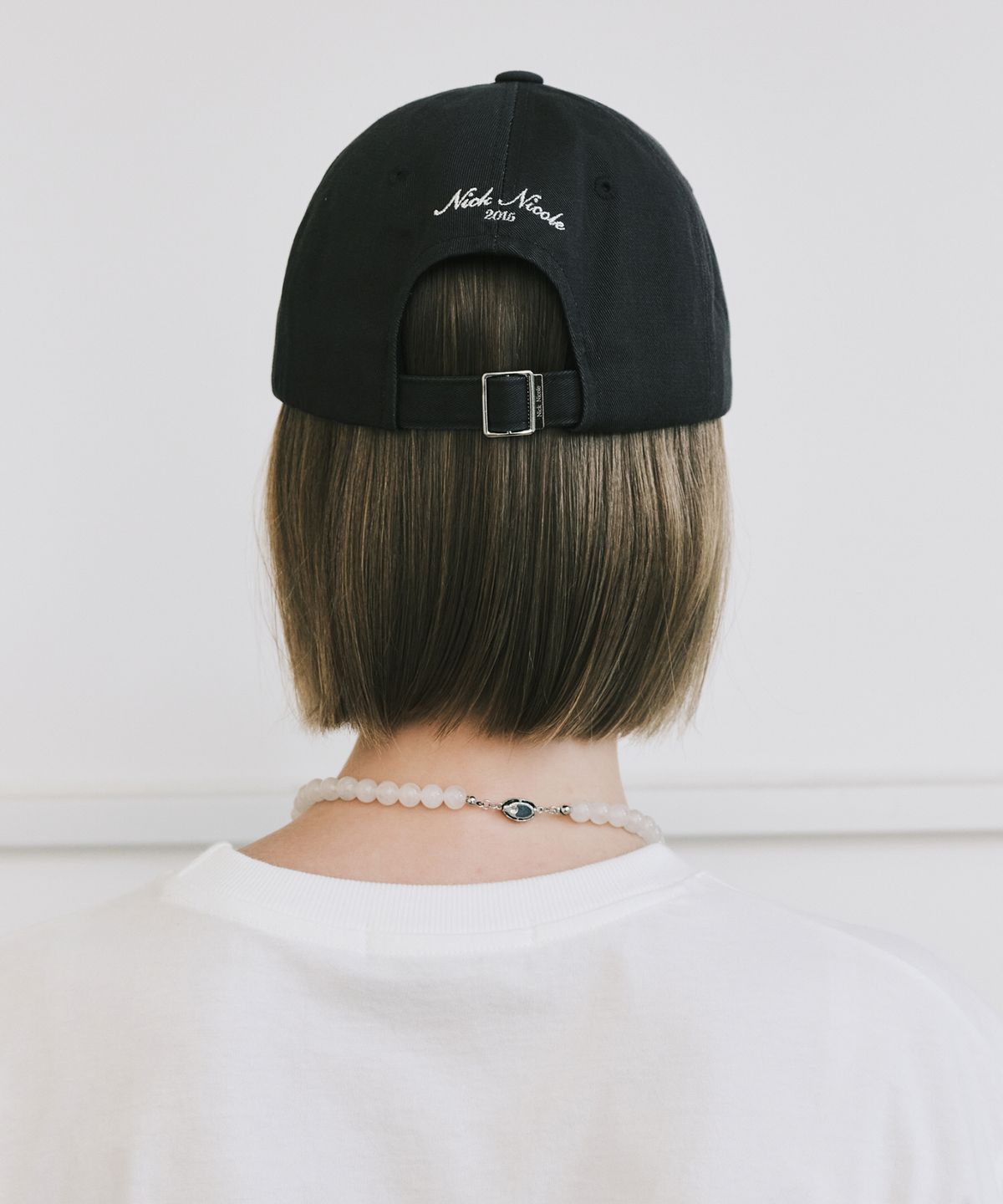 닉앤니콜(NICK&NICOLE) NICOLE LETTERING BALL CAP_CHARCOAL