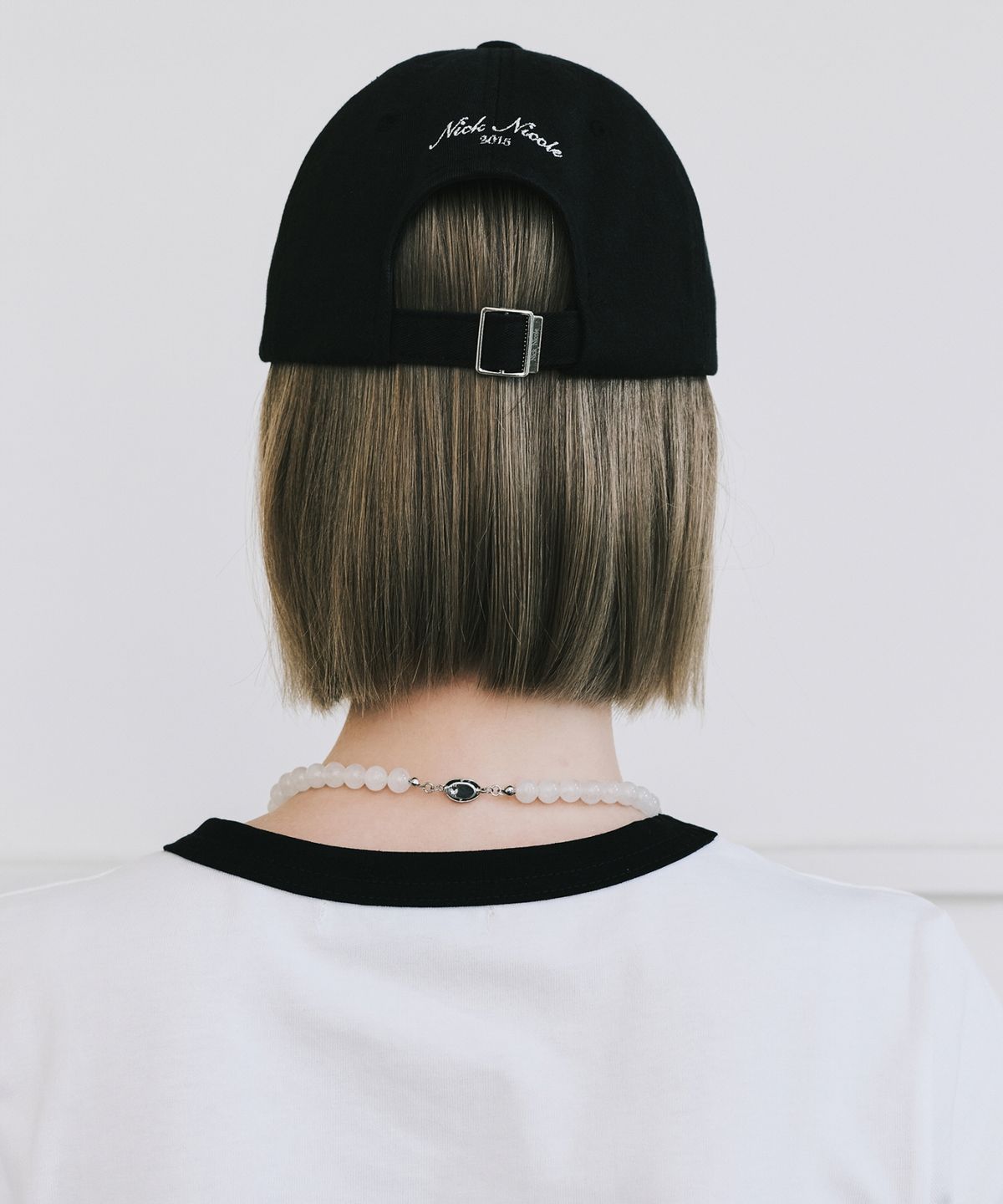 닉앤니콜(NICK&NICOLE) NICOLE LETTERING BALL CAP_BLACK