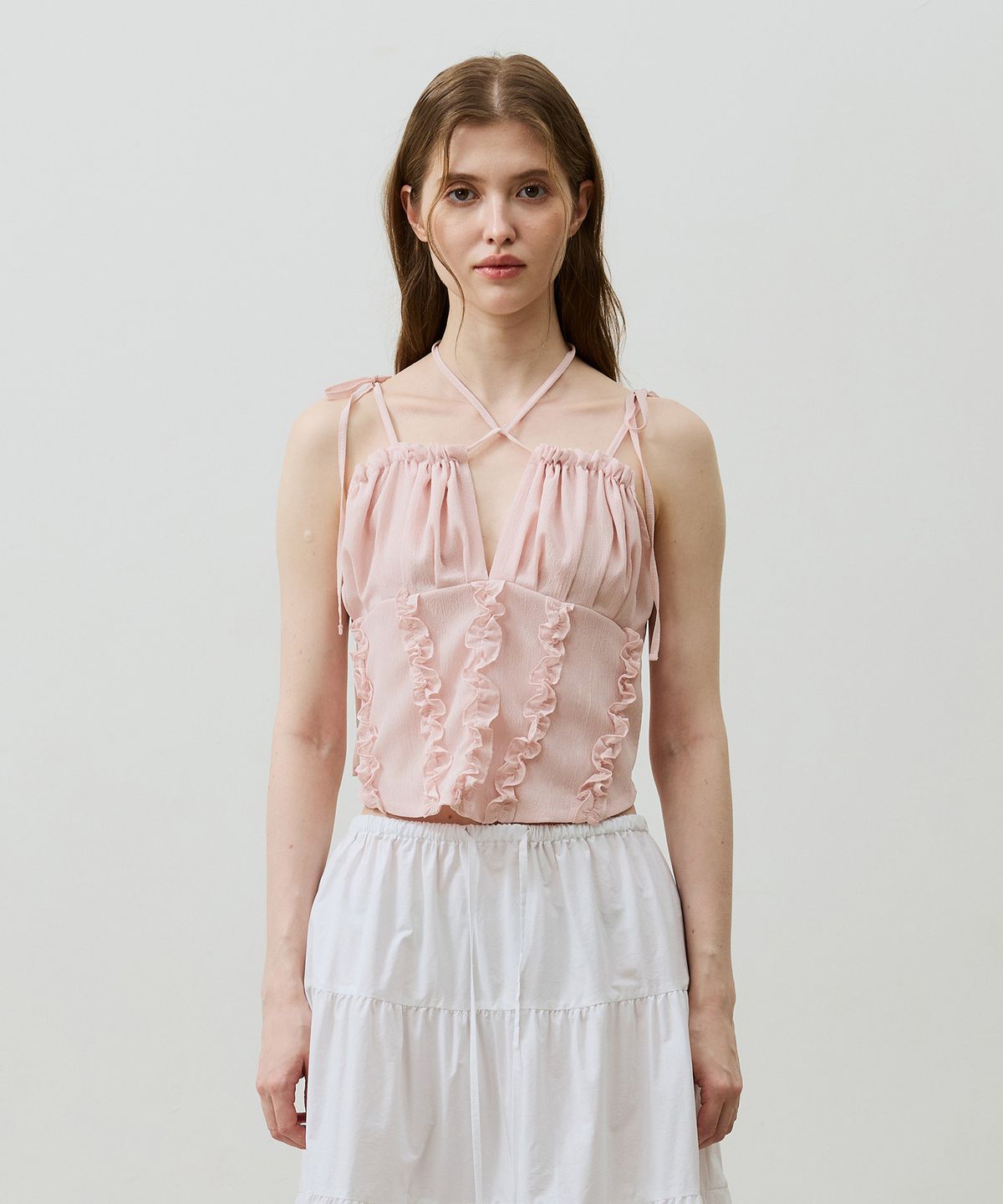 아리킴(ARIKIM) REVE CORSET SMOCKED TOP / PINK