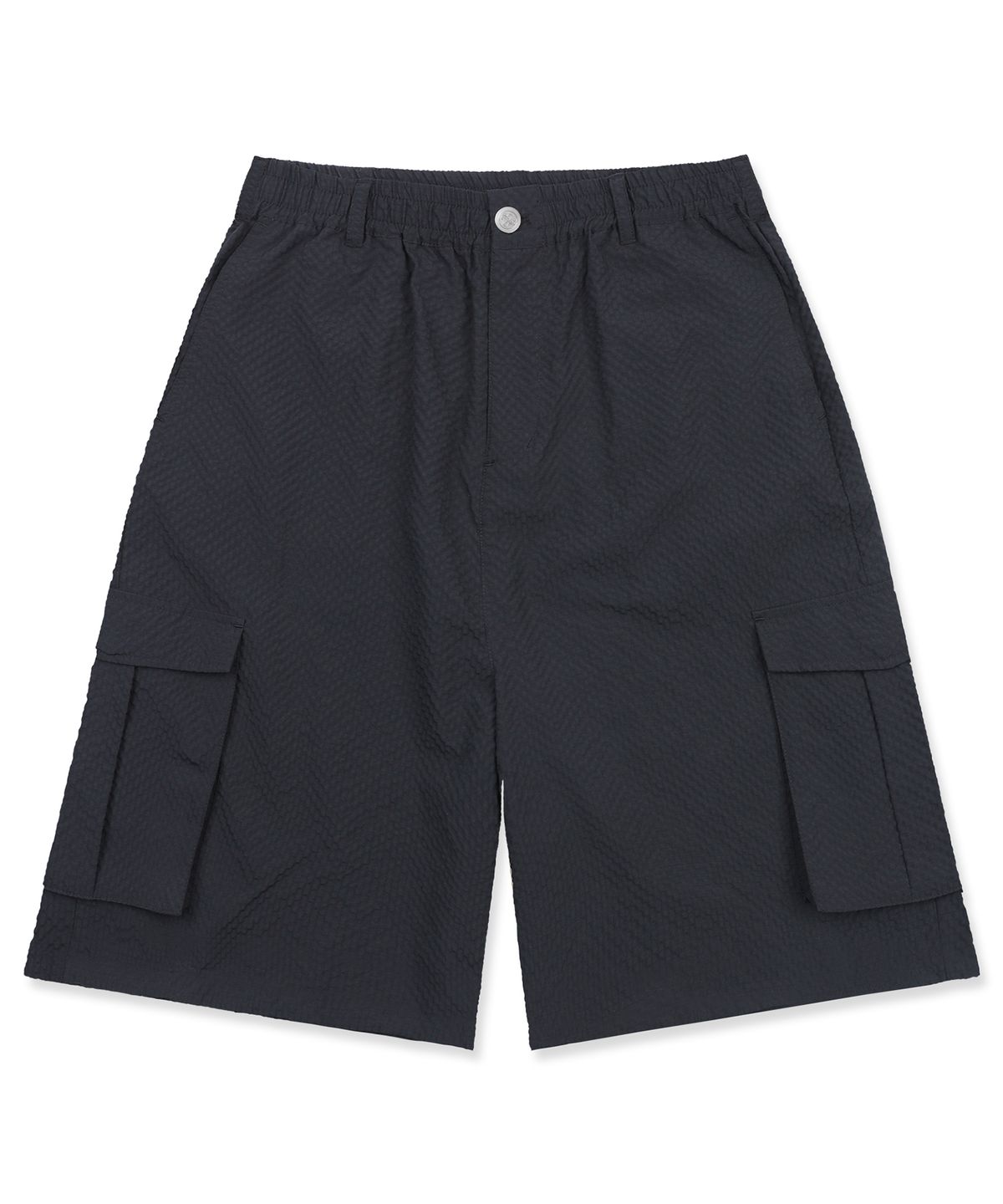 엑스톤즈(XTONZ) XP333 체크 링클 카고 버뮤다 팬츠 (BLACK)