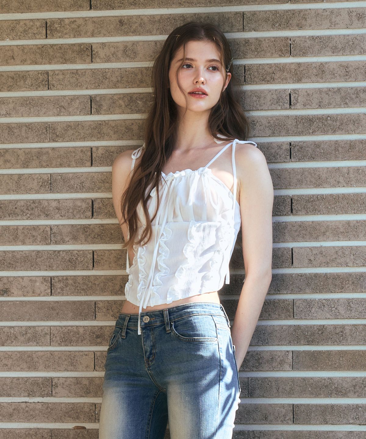 아리킴(ARIKIM) REVE CORSET SMOCKED TOP / WHITE