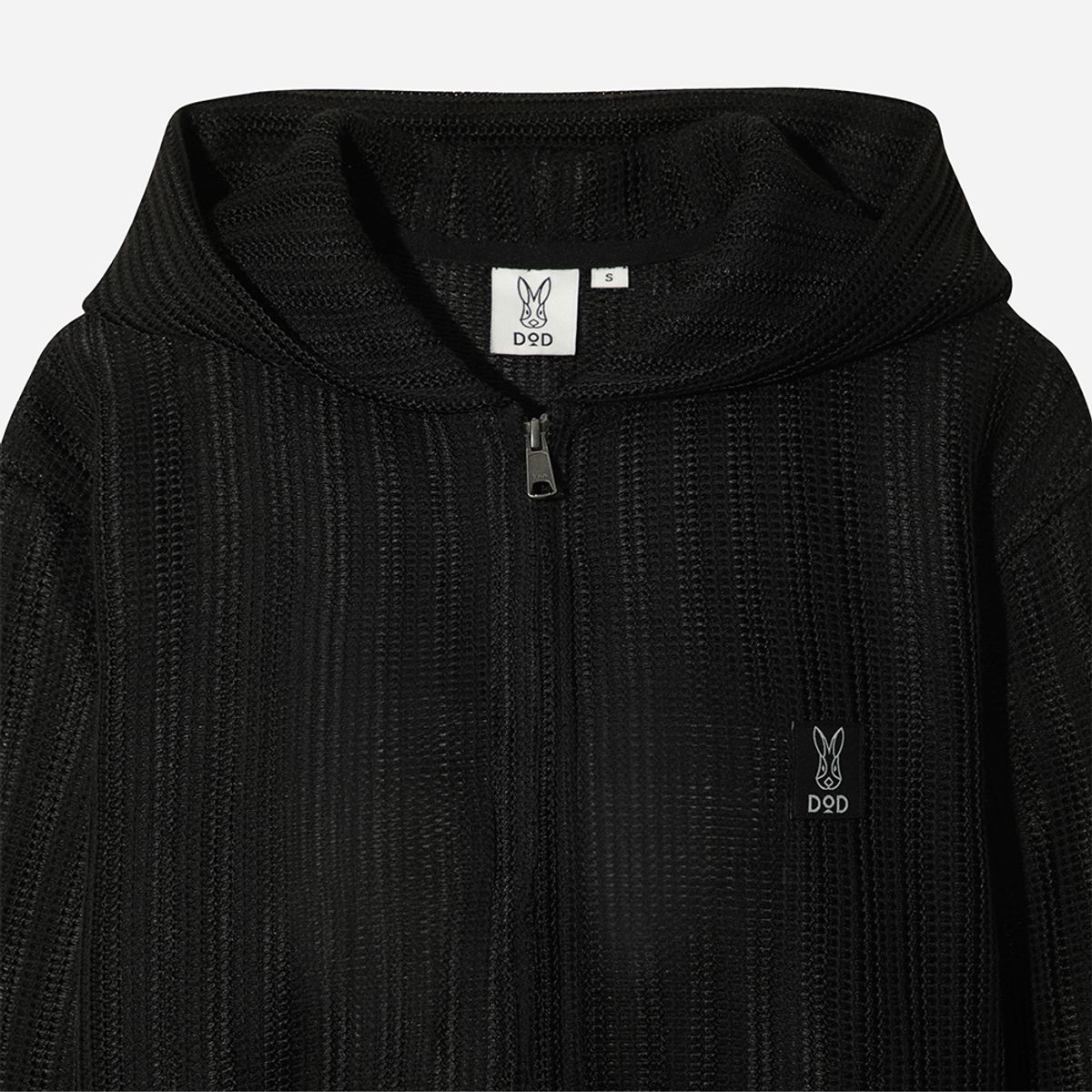 디오디(DOD) 크로쉐 후드집업(BLACK)