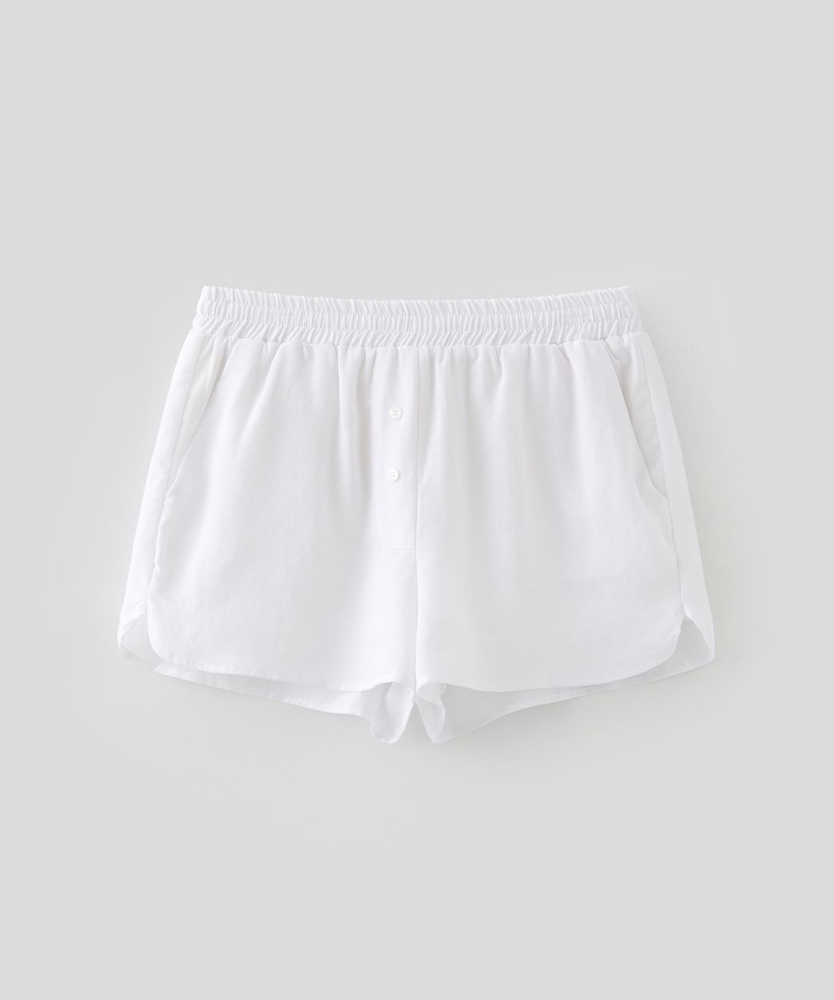 로우넬라인(LOW NELLINE) POSITANO TENCEL LINEN SHORTS_WHITE