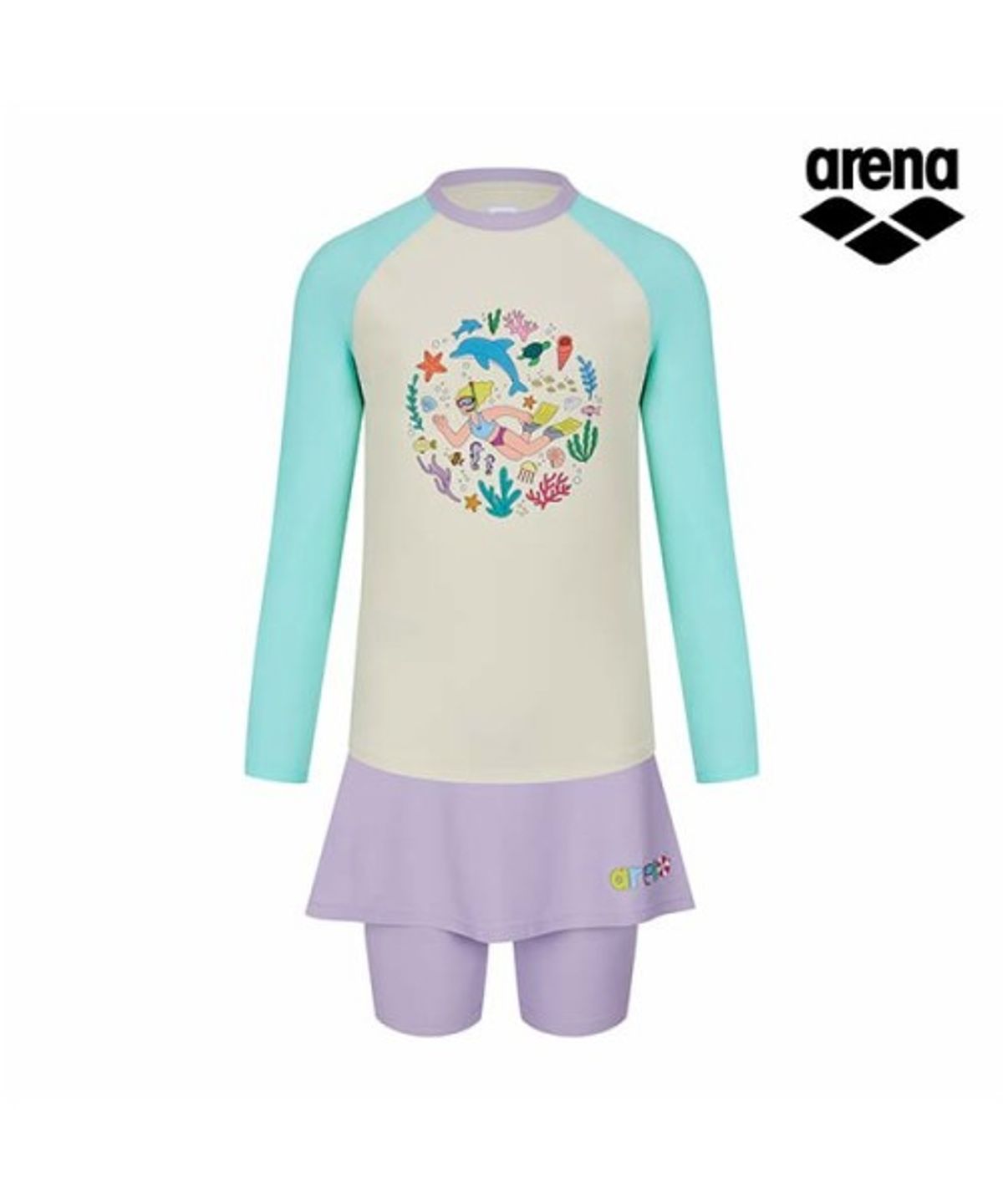 아레나 키즈(ARENA KIDS) ARENA x 전황일 여아동 3PCS 래쉬가드 세트 A6BG1GS91LYL