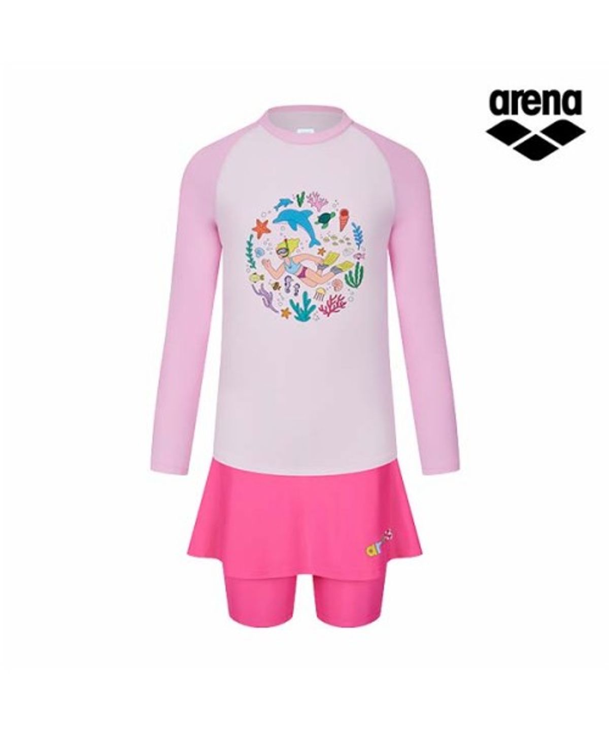 아레나 키즈(ARENA KIDS) ARENA x 전황일 여아동 3PCS 래쉬가드 세트 A6BG1GS91LPK