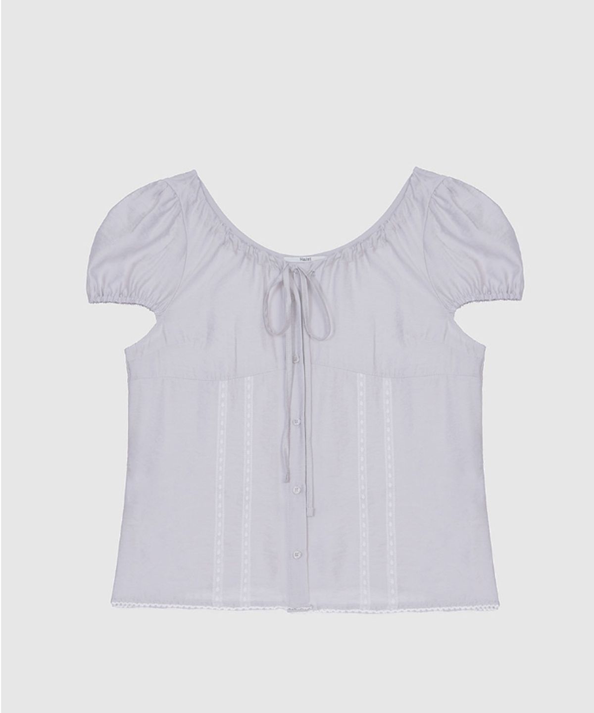 헤인트(HAINT) VIRO SHEER STRING BLOUSE2COL_LIGHT GRAY