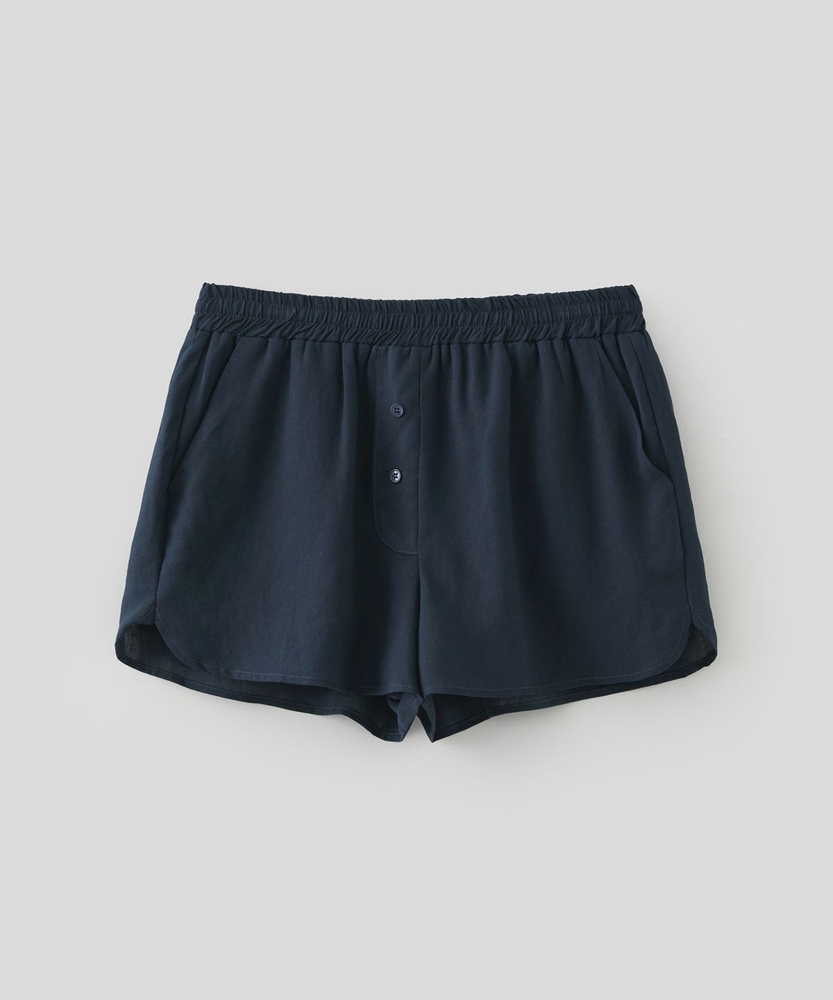 로우넬라인(LOW NELLINE) POSITANO TENCEL LINEN SHORTS_DARK NAVY