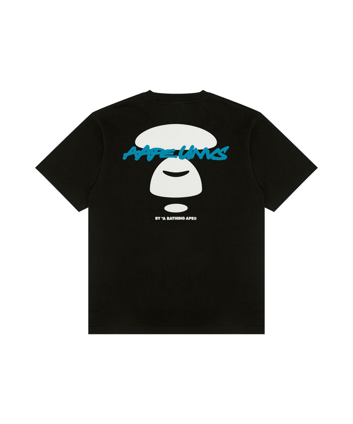 에이프(AAPE) 유니버스 로고 반소매 티셔츠 - 블랙 / AAPTEM1843XXQBKX