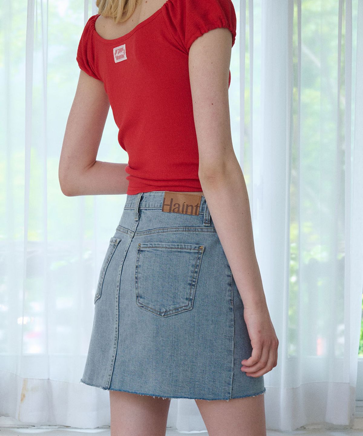 헤인트(HAINT) SKY WASHED DENIM SKIRT_BLUE