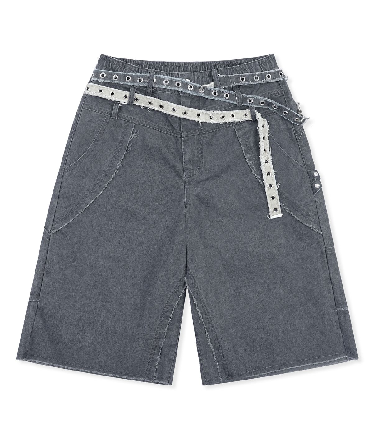 엑스톤즈(XTONZ) XP332 트와인 체인 버뮤다 코튼 팬츠 (CHARCOAL)