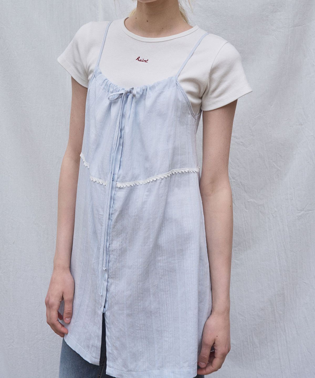 헤인트(HAINT) HAZE STRING LAYERED DRESS 2COL_IVORY,LIGHT BLUE