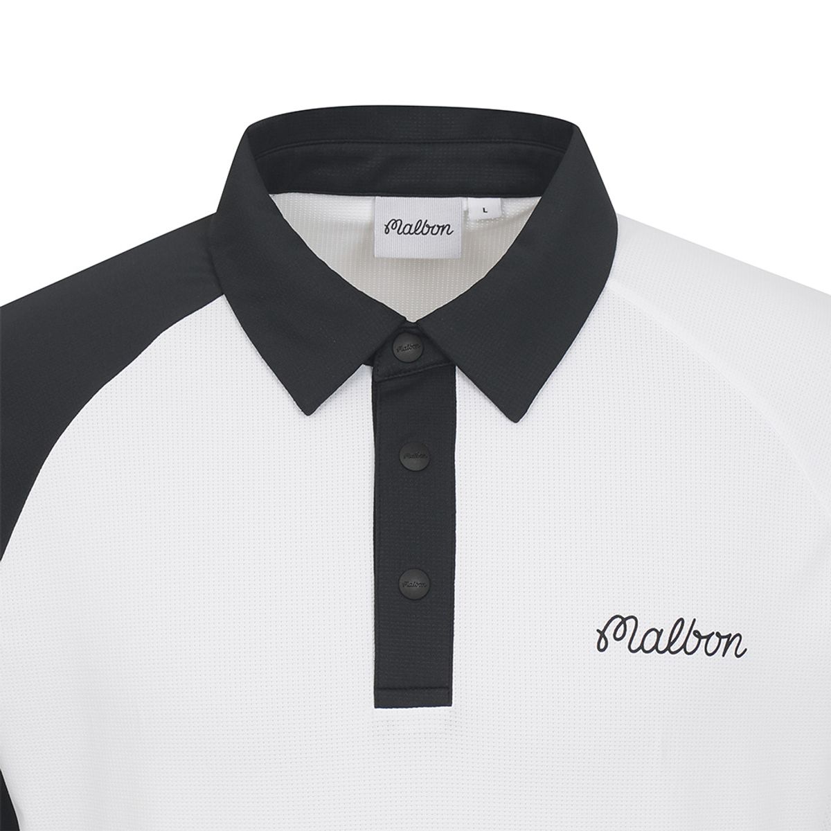 말본 골프(MALBON GOLF) 소매배색 폴로 티셔츠 BLACK (MAN)