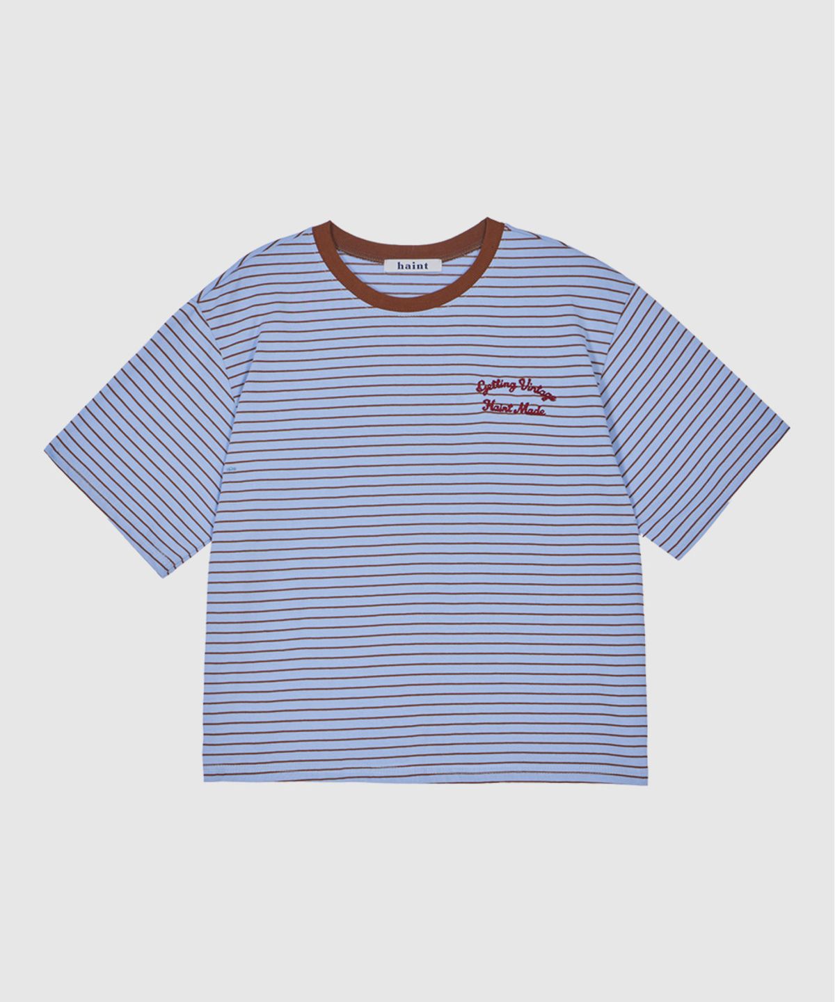 헤인트(HAINT) HAINT STRIPE CONTRAST NECK T SHIRT 2COL_LIGHT BLUE