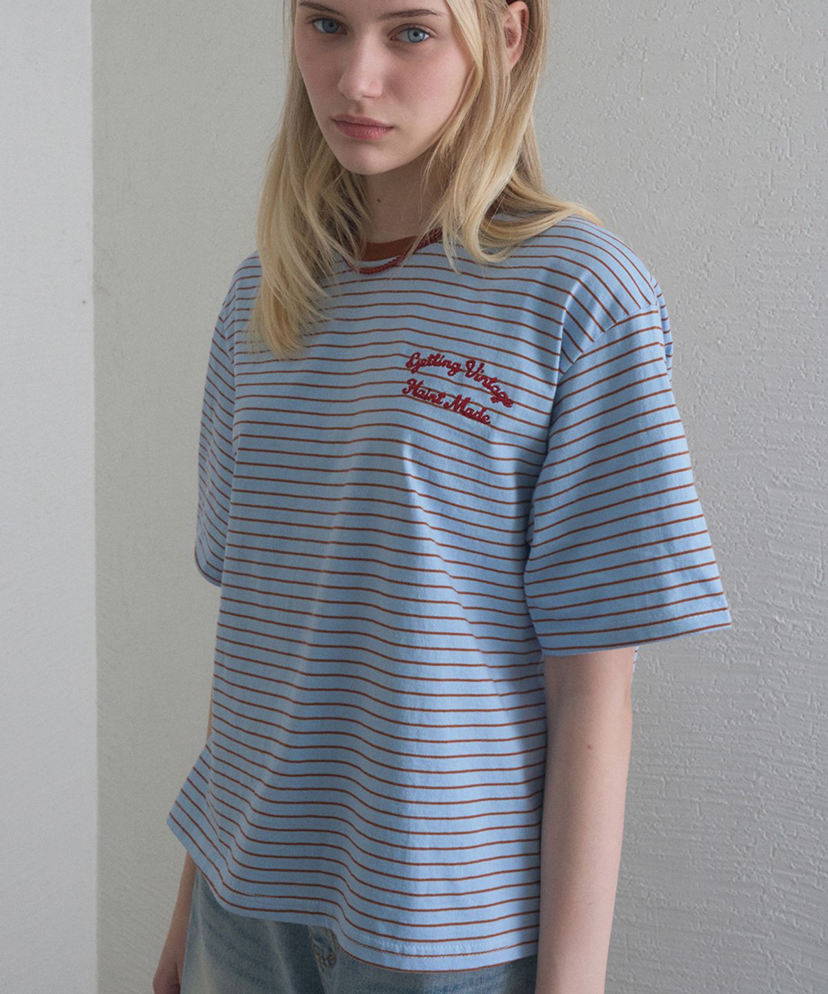 헤인트(HAINT) HAINT STRIPE CONTRAST NECK T SHIRT 2COL_LIGHT BLUE