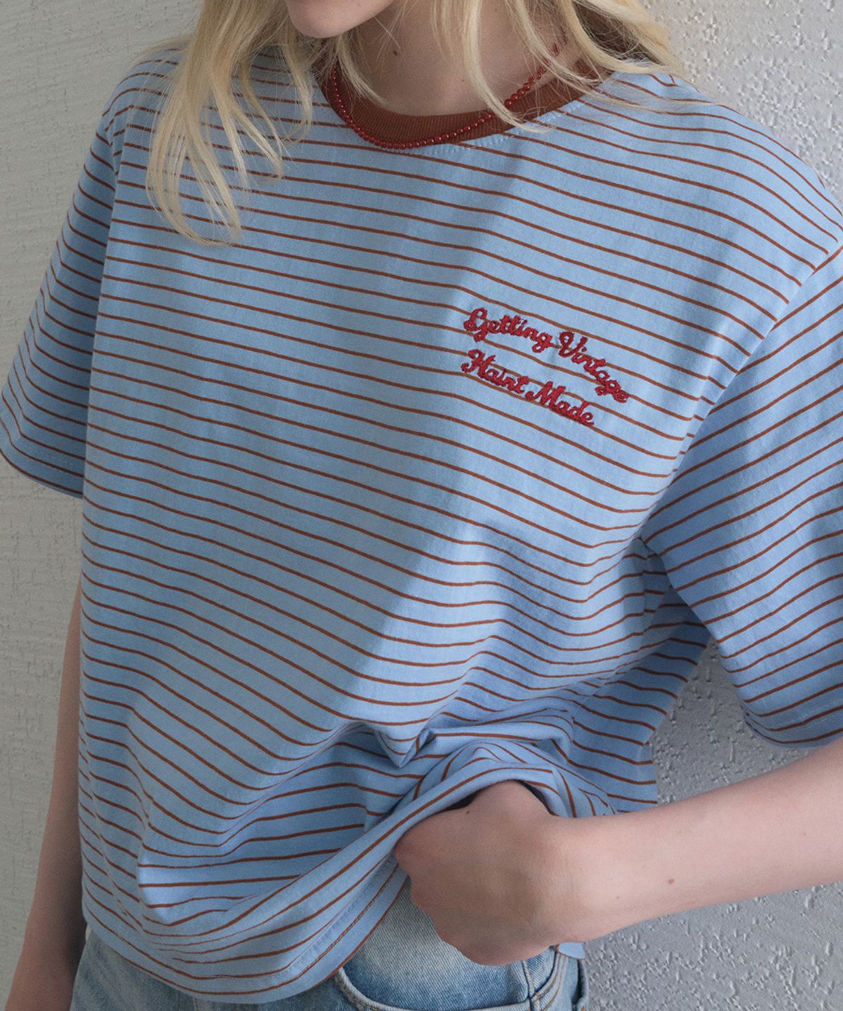 헤인트(HAINT) HAINT STRIPE CONTRAST NECK T SHIRT 2COL_LIGHT BLUE