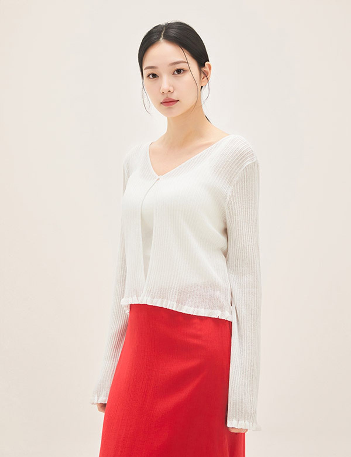 로엠(ROEM) 시스루 긴팔 가디건 RMCKG25RT2