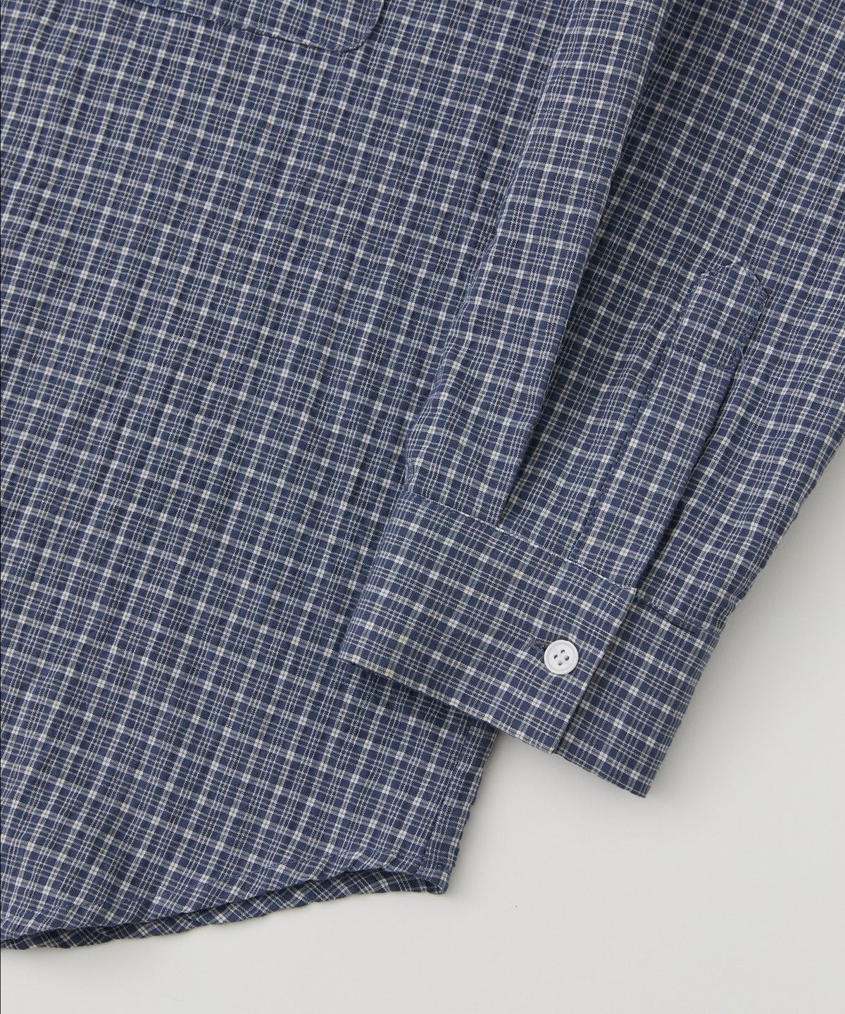 로우넬라인(LOW NELLINE) LORNA CHECKERED POCKET OVERSIZED SHIRT_NAVY