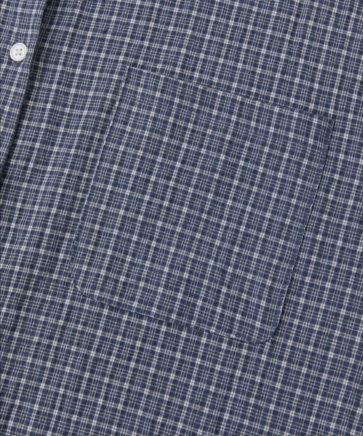 로우넬라인(LOW NELLINE) LORNA CHECKERED POCKET OVERSIZED SHIRT_NAVY