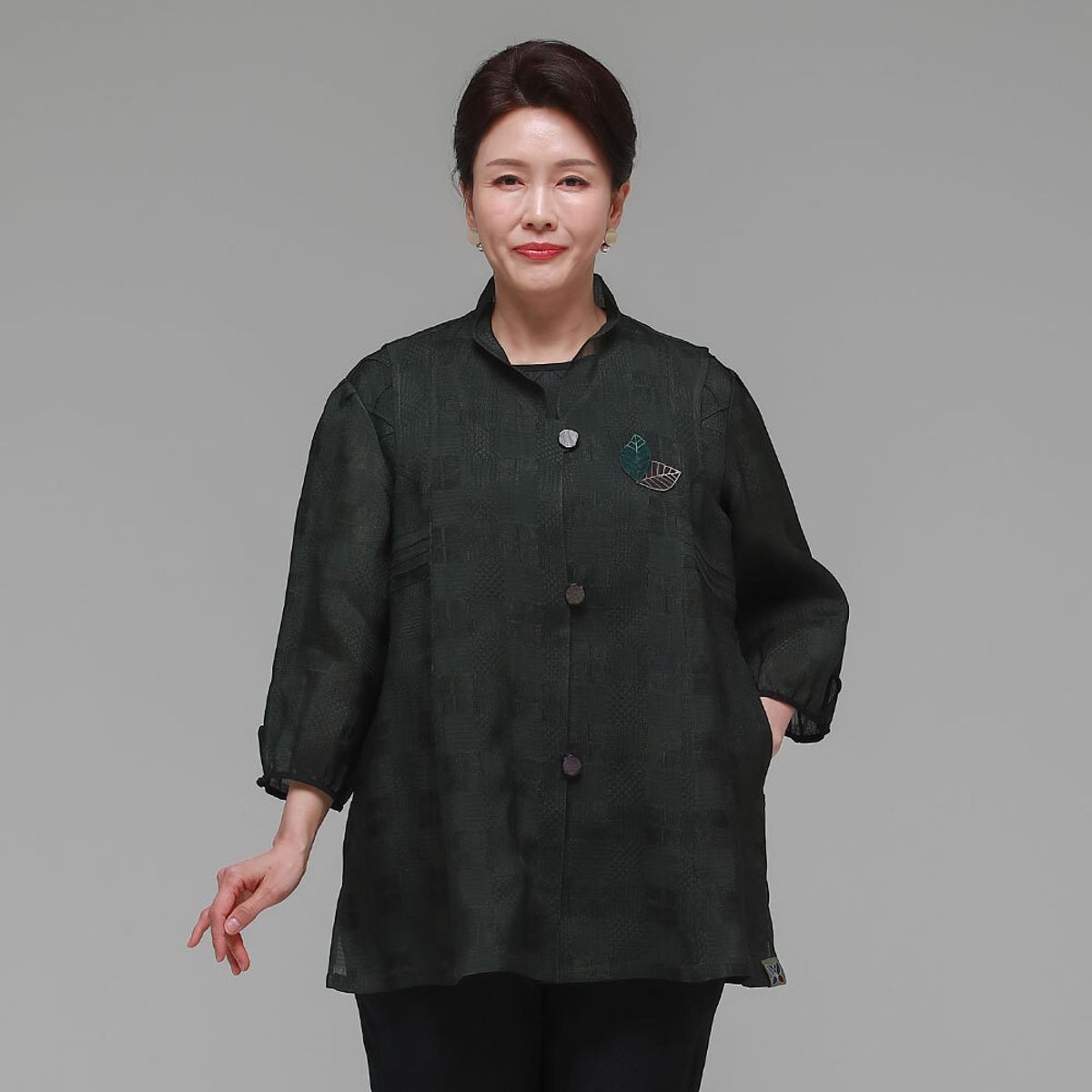 하랑한복(HARANG HANBOK) 시원드리 여름 여성 인견 조끼 카키