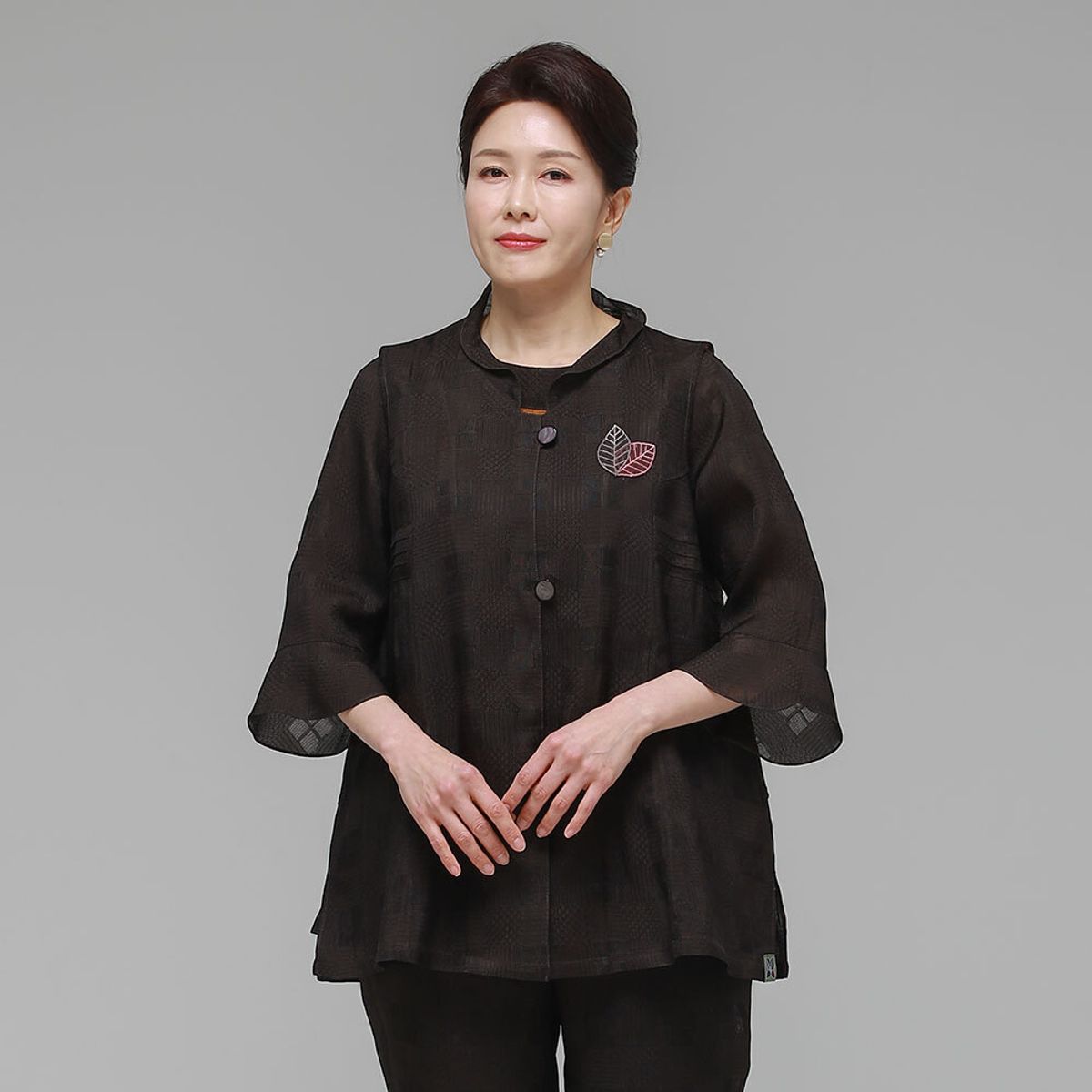 하랑한복(HARANG HANBOK) 시원드리 여름 여성 인견 조끼 브라운