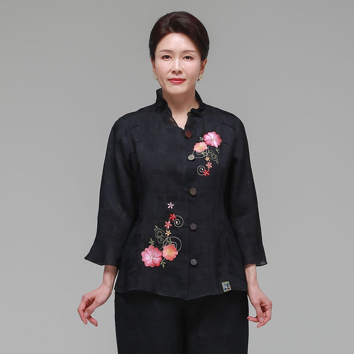 하랑한복(HARANG HANBOK) 애정드리 여름 여성 인견 자켓 네이비