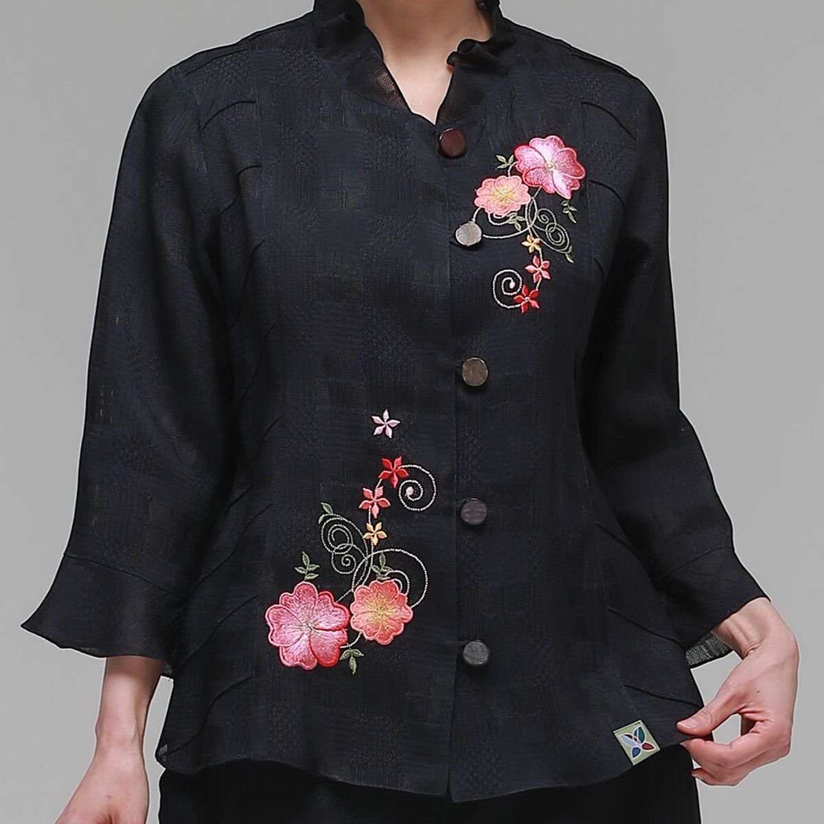 하랑한복(HARANG HANBOK) 애정드리 여름 여성 인견 자켓 네이비